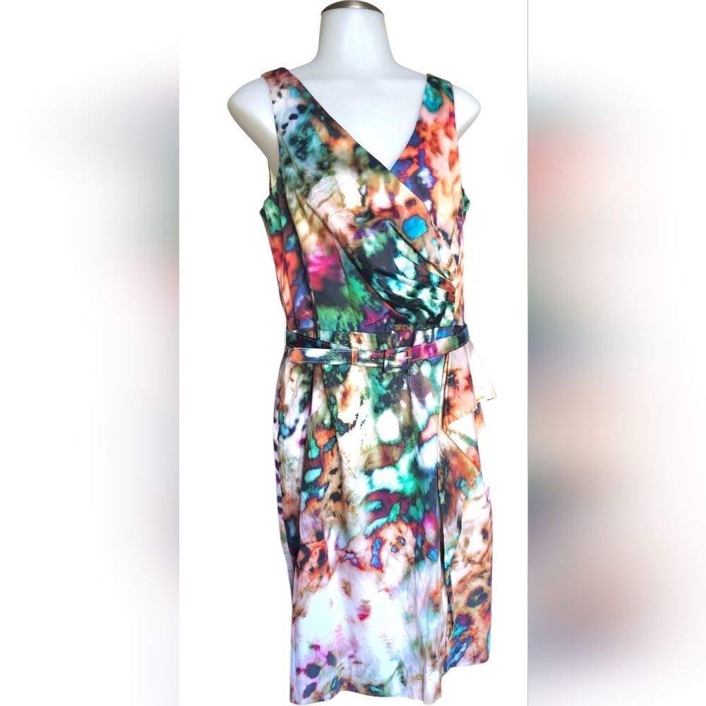 Rickie Freeman for Teri Jon Colorful Belted Dress - 12